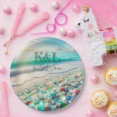 Mooie Ocean Waves en Zee Glass gepersonaliseerd Papieren Bordje (Feest)