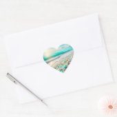 Mooie Ocean Waves en Zee Glass Hart Sticker (Envelop)