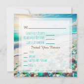 Mooie Ocean Waves en Zee Glazen Bruiloft Kaart (Achterkant)