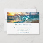 Mooie Ocean Waves Summer Beach Weddenschap RSVP Kaartje (Voorkant)