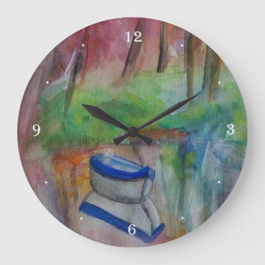 Mooie ochtend Ronde (Grote) Wandklok Grote Klok (Voorkant)