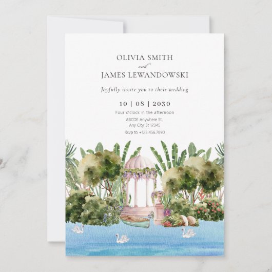 Mooie oerwoud River bruiloft Kaart (Voorkant)