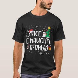 Mooie of stoute roodharige grappige kerst pyjama X T-shirt
