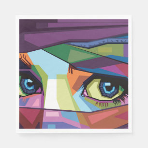 Mooie ogen pop kunst servet