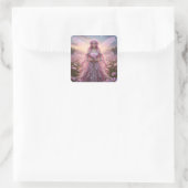 Mooie oktober Opal Fairy Vierkante Sticker (Tas)