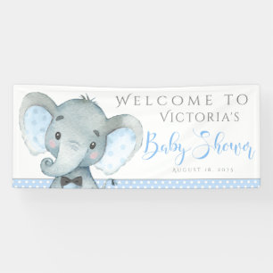 Mooie olifant baby shower banieren voor jongens spandoek