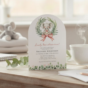 Mooie Olifant Baby Shower Uitnodiging