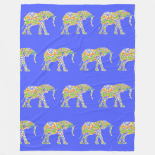 Mooie olifant mandala ontwerp 2 fleece deken