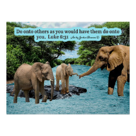 Mooie Olifant Schrift Luke 6:31 Perfect Poster