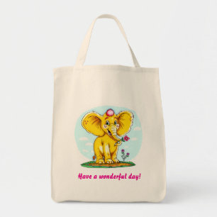 Mooie olifantentas – “Heb een wonderschone dag!” Tote Bag