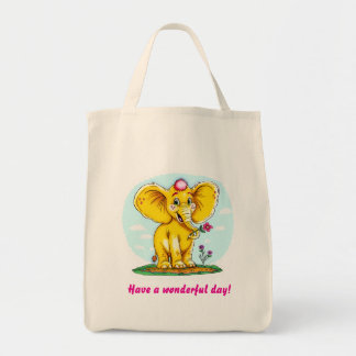 Mooie olifantentas – “Heb een wonderschone dag!”  Tote Bag