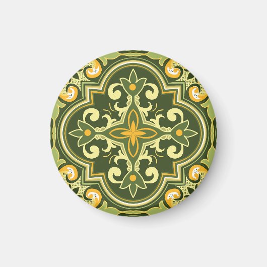 💚 mooie olijven en gele Azulejos Magneet (Voorkant)