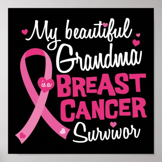 Mooie oma Breast Cancer Survivor Poster (Voorkant)