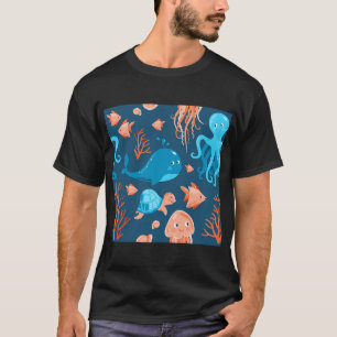 Mooie Onderwaterwereld, Walvis, Octopus, Kwal, T-shirt