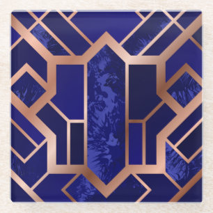 Mooie Onderzetters met blauw-Violet glas