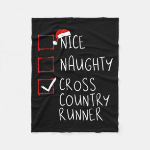 Mooie ondeugende cross country runner lijst Kerstm Fleece Deken