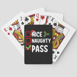 Mooie Ondeugende Pass Kerstlijst Familie Vakantie Pokerkaarten
