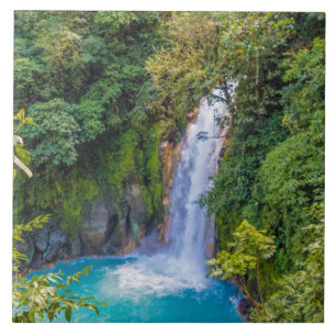 Mooie ontspannende Blue Unique Waterval in Oerwoud Tegeltje