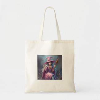 Mooie Ontwerp Cute Uitziende Heks in Pastel Tote Bag