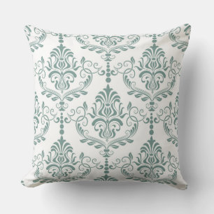 Mooie ontwerper Green Damask Reversible Pillow Kussen