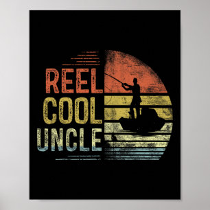 Mooie Oom Visserij Cadeaus Oom Verjaardag Retro Poster
