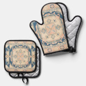 Mooie Oosterse Antiek Kilim Rug Ovenwant & Pannenlap Set (Voorkant / Achterkant)