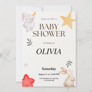 Mooie op maat gemaakte baby shower uitnodiging met