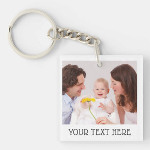 Mooie op maat gemaakte foto- en naamtekst Acryl Sleutelhanger