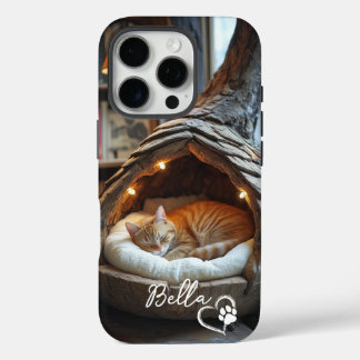 Mooie op maat gemaakte kattenfoto & naam met hartp iPhone 16 pro hoesje