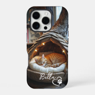 Mooie op maat gemaakte kattenfoto & naam met hartp iPhone 16 pro hoesje