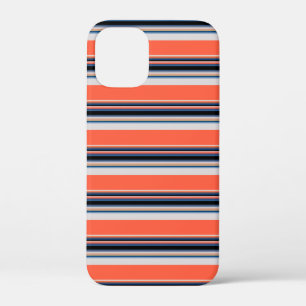 Mooie oranje blauwe strepen iPhone 12 mini hoesje