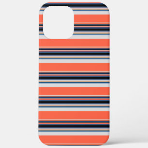 Mooie oranje blauwe strepen iPhone 12 pro max hoesje