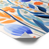 Mooie Oranje bloemen Poster (Hoek)