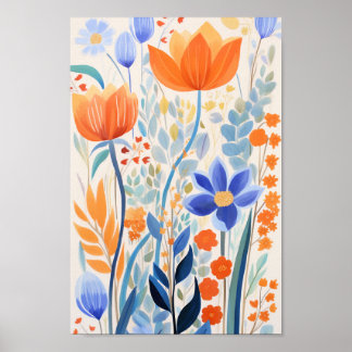 Mooie Oranje bloemen Poster