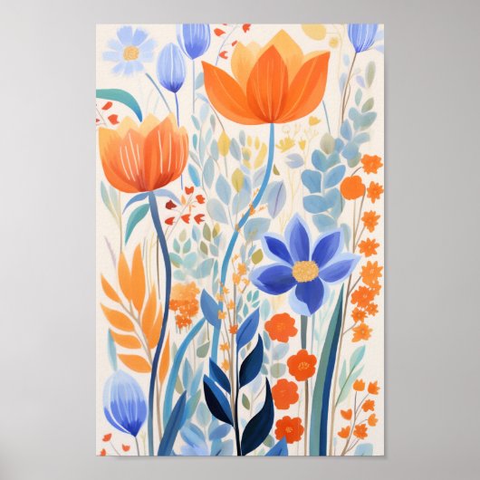 Mooie Oranje bloemen Poster (Voorkant)