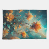 Mooie Oranje Bloemen Theedoek (Horizontaal)