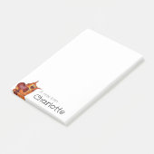 Mooie oranje cartoon kat hart naam post-it® notes (Schuin)