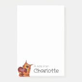 Mooie oranje cartoon kat hart naam post-it® notes (Voorkant)