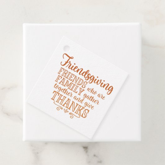 Mooie oranje Friendsgiving Bedankjes Labels (In situ)