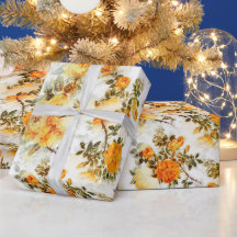 MOOIE ORANJE & GELE BLOEMEN OP WIT INP AKPAPIER