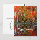 Mooie Oranje Herfstbomen Weerspiegeling Verjaardag Briefkaart (Voorkant / Achterkant)