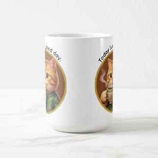 Mooie Oranje Kat Vandaag is een Goede Dag Koffiemo Koffiemok