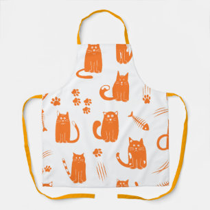 Mooie Oranje Kattenliefhebber Keuken Schort