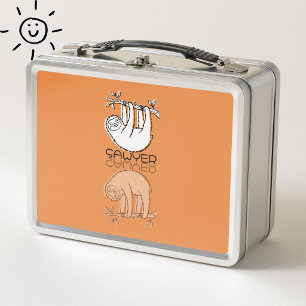 Mooie Oranje Luiaard Reflectie Doodle Aangepaste N