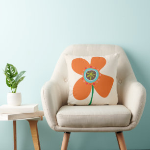 Mooie oranje madeliefjes pop chique zomer bloemenp kussen