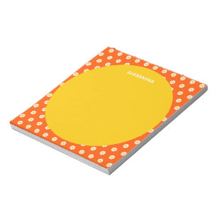 Mooie oranje margriet bruiloft feestje gepersonali notitieblok