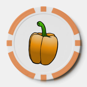 Mooie oranje paprika poker chips