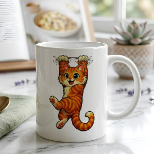 Mooie oranje tabby kat koffie koffiemok