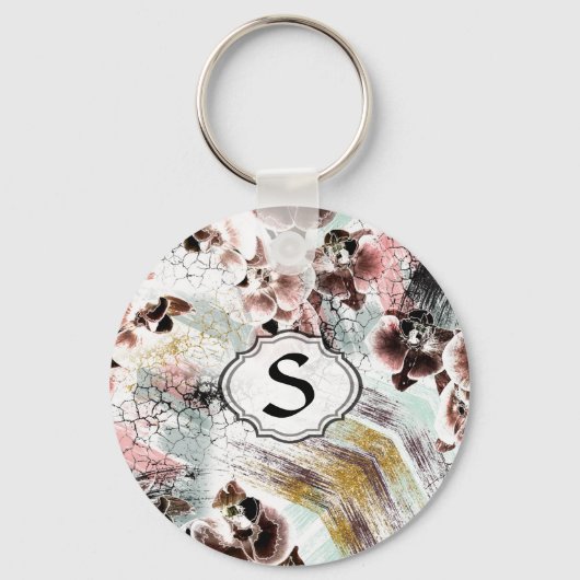 Mooie orchidee sleutelhanger (Voorkant)