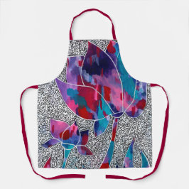 Mooie Oriental Lotus Flowers Originele Kunst Schort